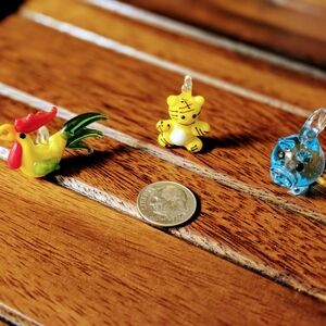 Colorful Glass Animal Charms Set